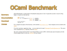 Tablet Screenshot of ocaml-benchmark.forge.ocamlcore.org